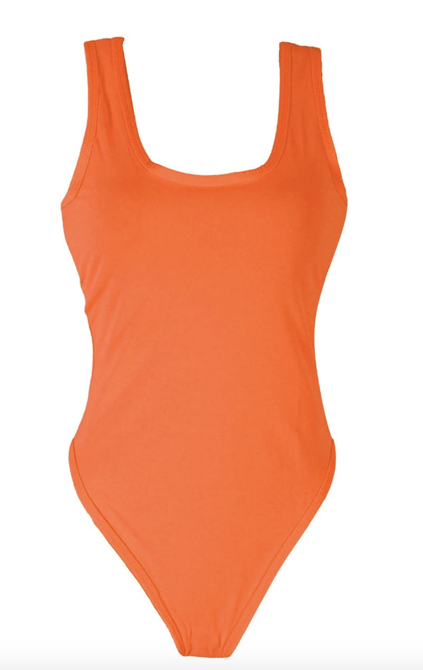 FLURO ORANGE 80S LEOTARD